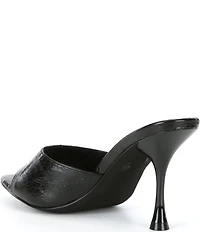 Jeffrey Campbell Agent Crinkle Patent Leather Peep Toe Slide Sandals