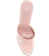 Jeffrey Campbell Agent Crinkle Patent Leather Peep Toe Slide Sandals