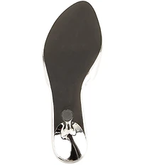 Jeffrey Campbell Agent Metallic Crinkle Leather Peep Toe Slide Sandals