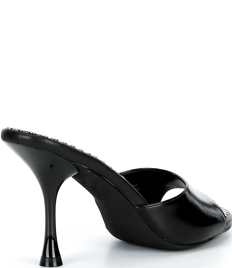 Jeffrey Campbell Agent-ST Leather Studded Dress Slide Sandals