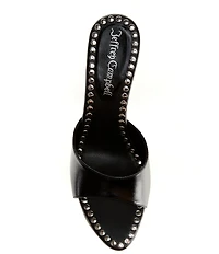 Jeffrey Campbell Agent-ST Leather Studded Dress Slide Sandals