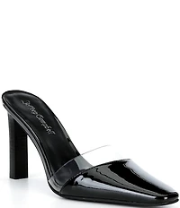 Jeffrey Campbell Allowance Vinyl Block Heel Mules