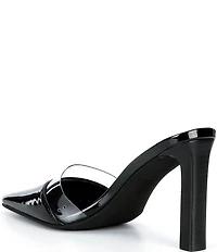 Jeffrey Campbell Allowance Vinyl Block Heel Mules