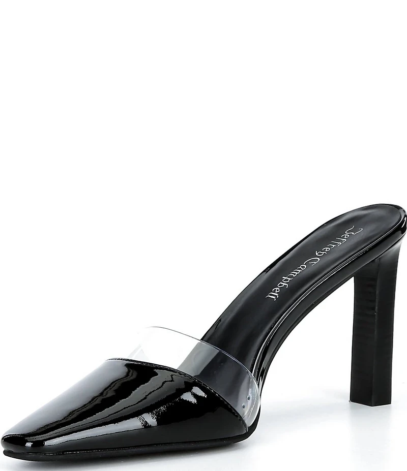 Jeffrey Campbell Allowance Vinyl Block Heel Mules