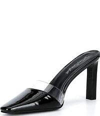 Jeffrey Campbell Allowance Vinyl Block Heel Mules