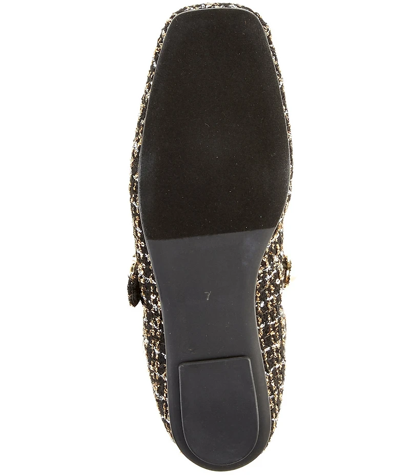 Jeffrey Campbell Amarissa-2 Tweed Ornamented Mary Jane Ballet Flats