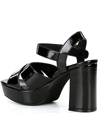 Jeffrey Campbell Amma Patent Platform Block Heel Sandals