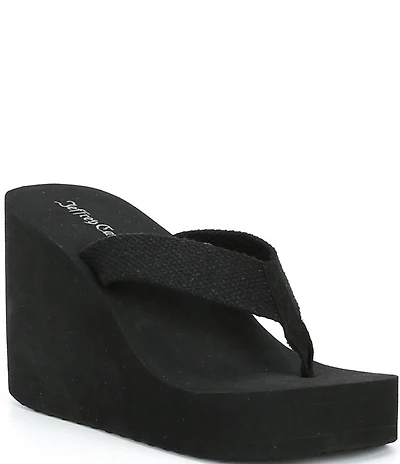 Jeffrey Campbell Astria Fabric Ultra High Platform Thong Sandals