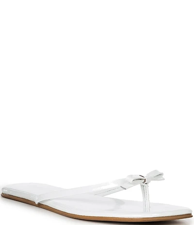 Jeffrey Campbell At-Peace Patent Leather Bow Flip Flop Sandals