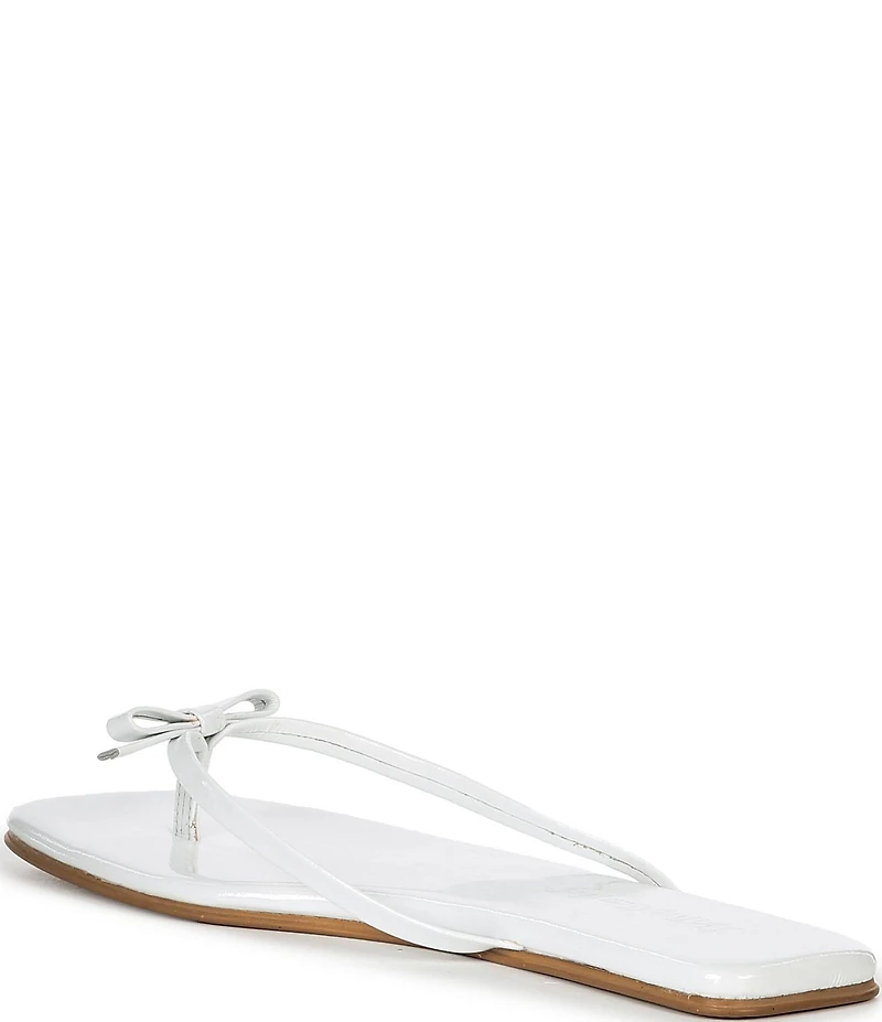 Jeffrey Campbell At-Peace Patent Leather Bow Flip Flop Sandals