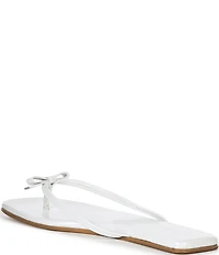 Jeffrey Campbell At-Peace Patent Leather Bow Flip Flop Sandals