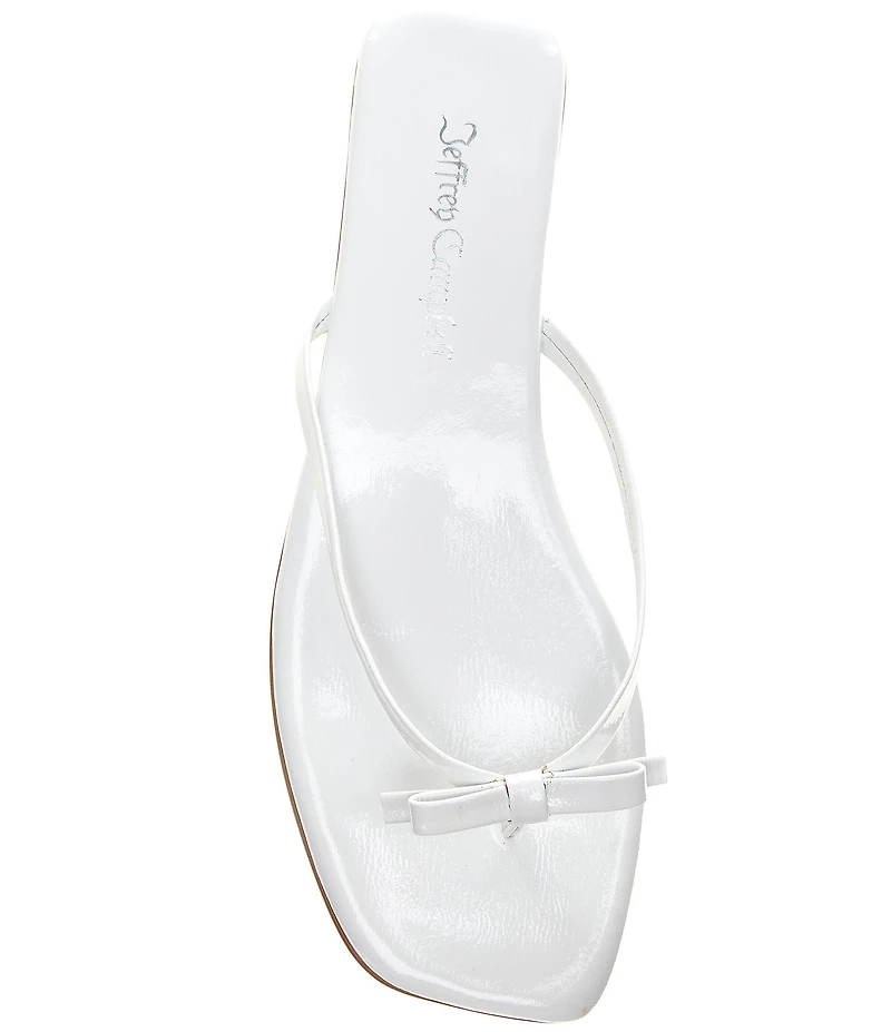Jeffrey Campbell At-Peace Patent Leather Bow Flip Flop Sandals