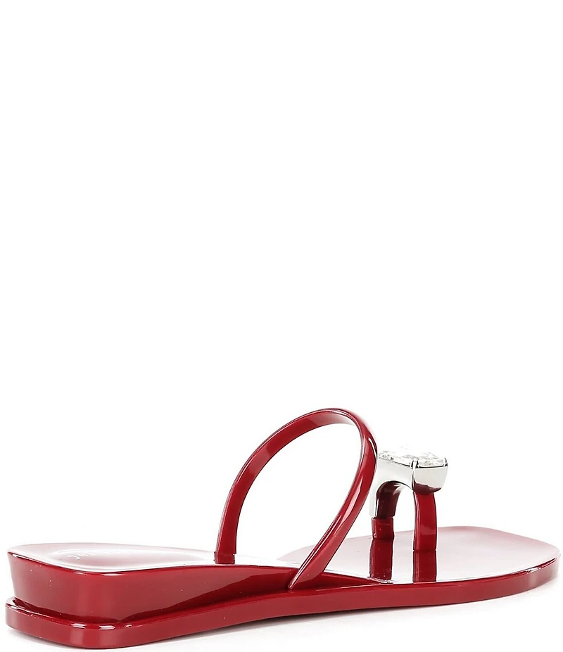 Jeffrey Campbell Balia Jelly Toe Ring Jewel Ornament Wedge Slide Sandals