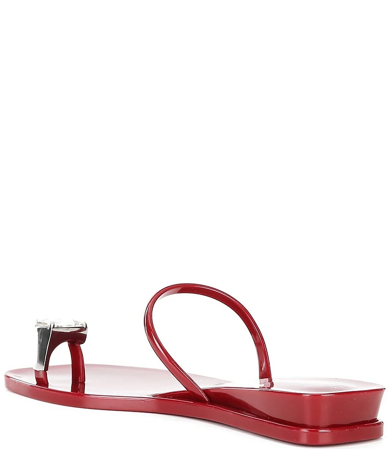 Jeffrey Campbell Balia Jelly Toe Ring Jewel Ornament Wedge Slide Sandals