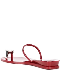 Jeffrey Campbell Balia Jelly Toe Ring Jewel Ornament Wedge Slide Sandals