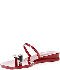Jeffrey Campbell Balia Jelly Toe Ring Jewel Ornament Wedge Slide Sandals