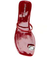 Jeffrey Campbell Balia Jelly Toe Ring Jewel Ornament Wedge Slide Sandals