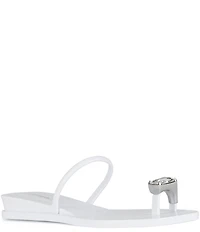 Jeffrey Campbell Balia Jelly Toe Ring Jewel Ornament Wedge Slide Sandals