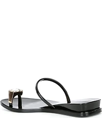 Jeffrey Campbell Balia Jelly Toe Ring Jewel Ornament Wedge Slide Sandals