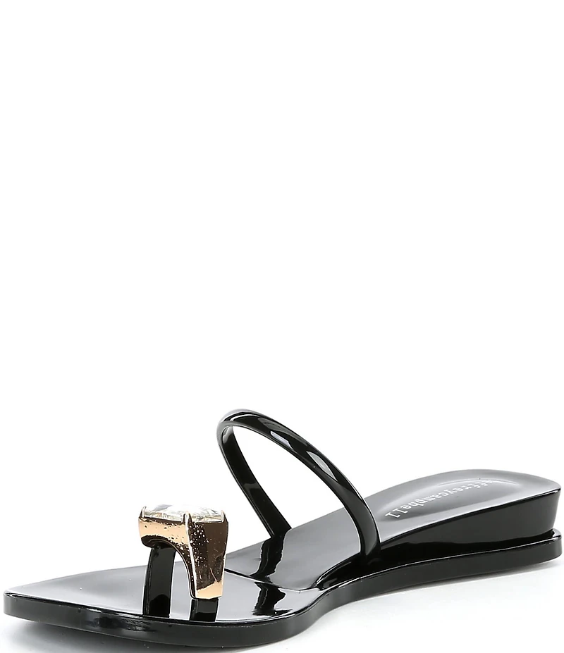 Jeffrey Campbell Balia Jelly Toe Ring Jewel Ornament Wedge Slide Sandals
