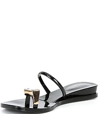 Jeffrey Campbell Balia Jelly Toe Ring Jewel Ornament Wedge Slide Sandals
