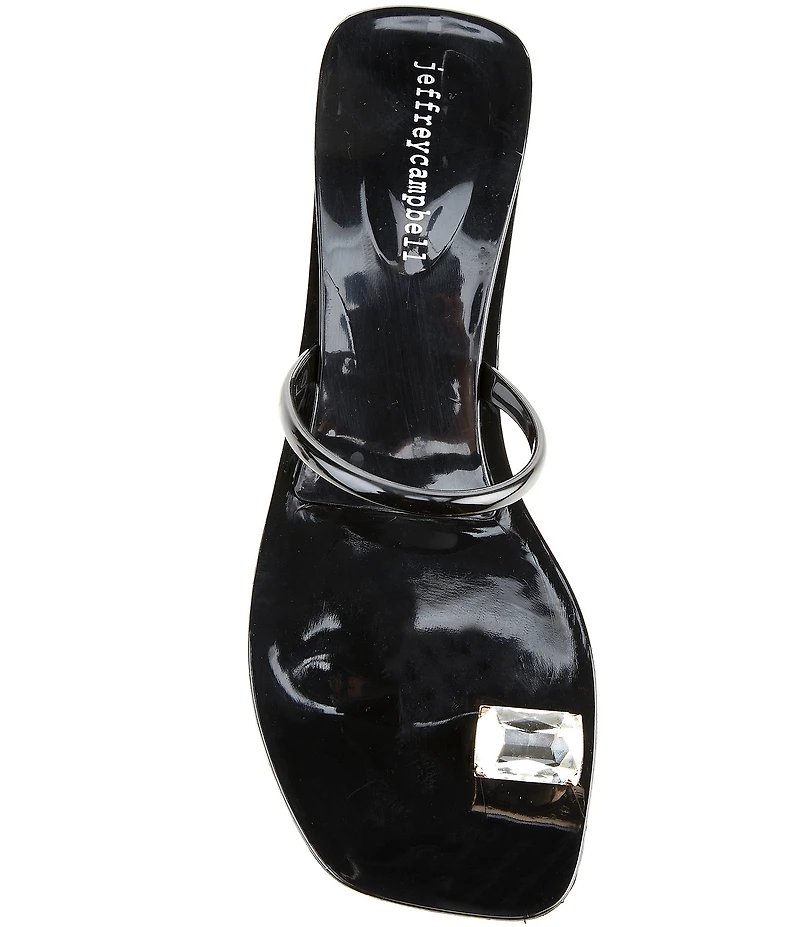 Jeffrey Campbell Balia Jelly Toe Ring Jewel Ornament Wedge Slide Sandals