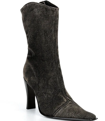 Jeffrey Campbell Be-Bold 2 Denim Mid Calf Boots