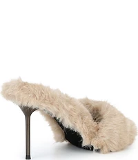 Jeffrey Campbell Big Mama Faux Fur Stiletto Slide Sandals