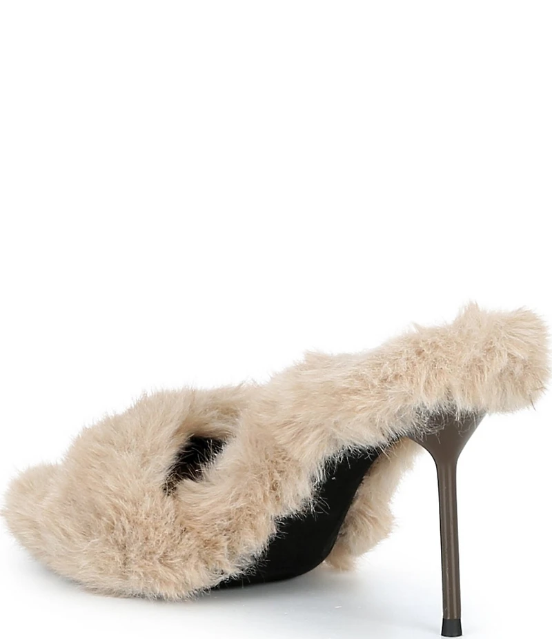 Jeffrey Campbell Big Mama Faux Fur Stiletto Slide Sandals