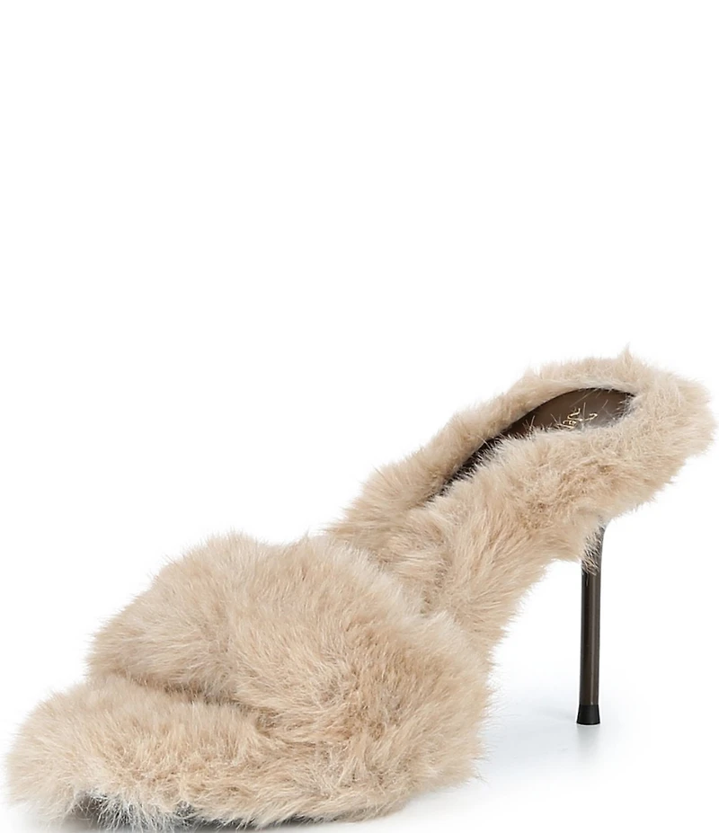 Jeffrey Campbell Big Mama Faux Fur Stiletto Slide Sandals