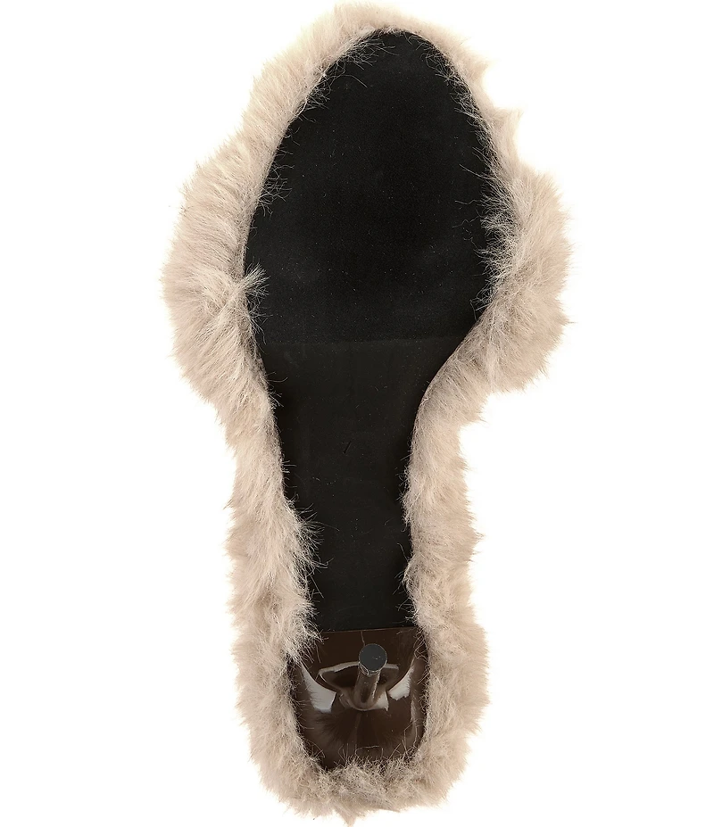 Jeffrey Campbell Big Mama Faux Fur Stiletto Slide Sandals