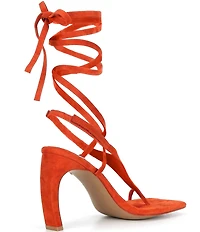 Jeffrey Campbell Bon-Bon Suede Ankle Tie Toe Loop Dress Sandals