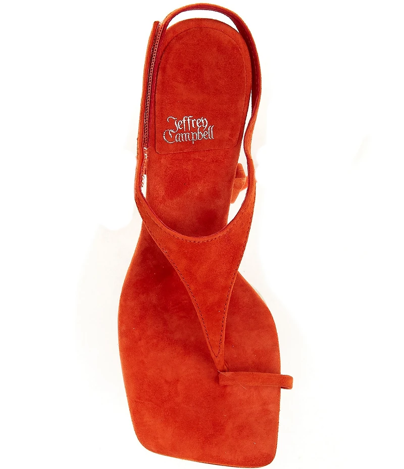 Jeffrey Campbell Bon-Bon Suede Ankle Tie Toe Loop Dress Sandals