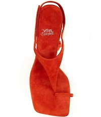 Jeffrey Campbell Bon-Bon Suede Ankle Tie Toe Loop Dress Sandals