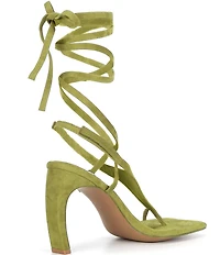 Jeffrey Campbell Bon-Bon Suede Ankle Tie Toe Loop Dress Sandals