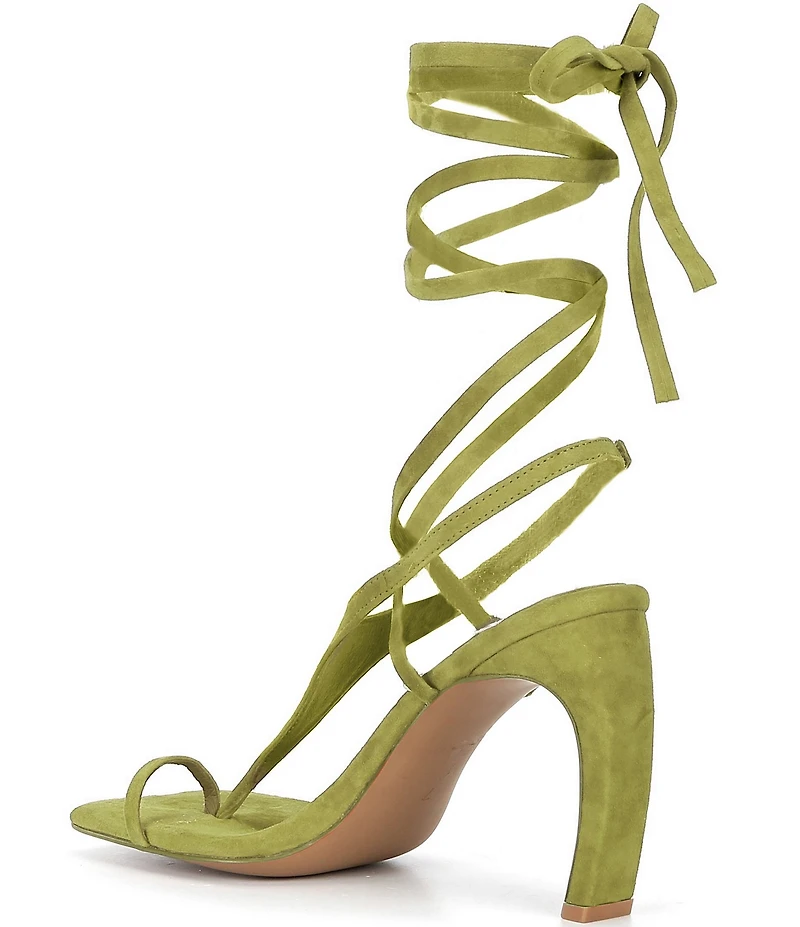 Jeffrey Campbell Bon-Bon Suede Ankle Tie Toe Loop Dress Sandals