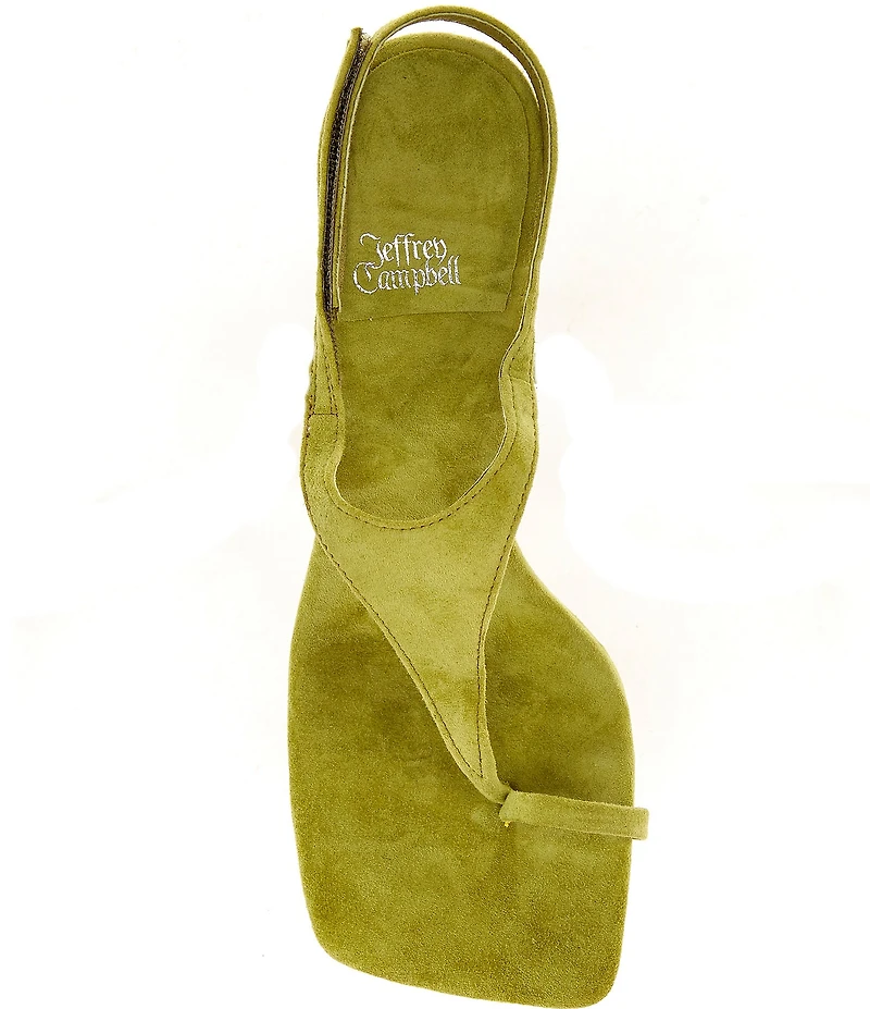 Jeffrey Campbell Bon-Bon Suede Ankle Tie Toe Loop Dress Sandals