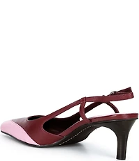 Jeffrey Campbell Booshky Leather Slingback Kitten Heel Pumps