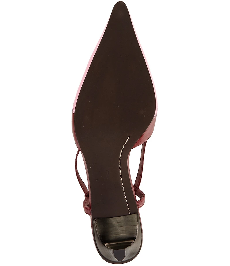 Jeffrey Campbell Booshky Leather Slingback Kitten Heel Pumps