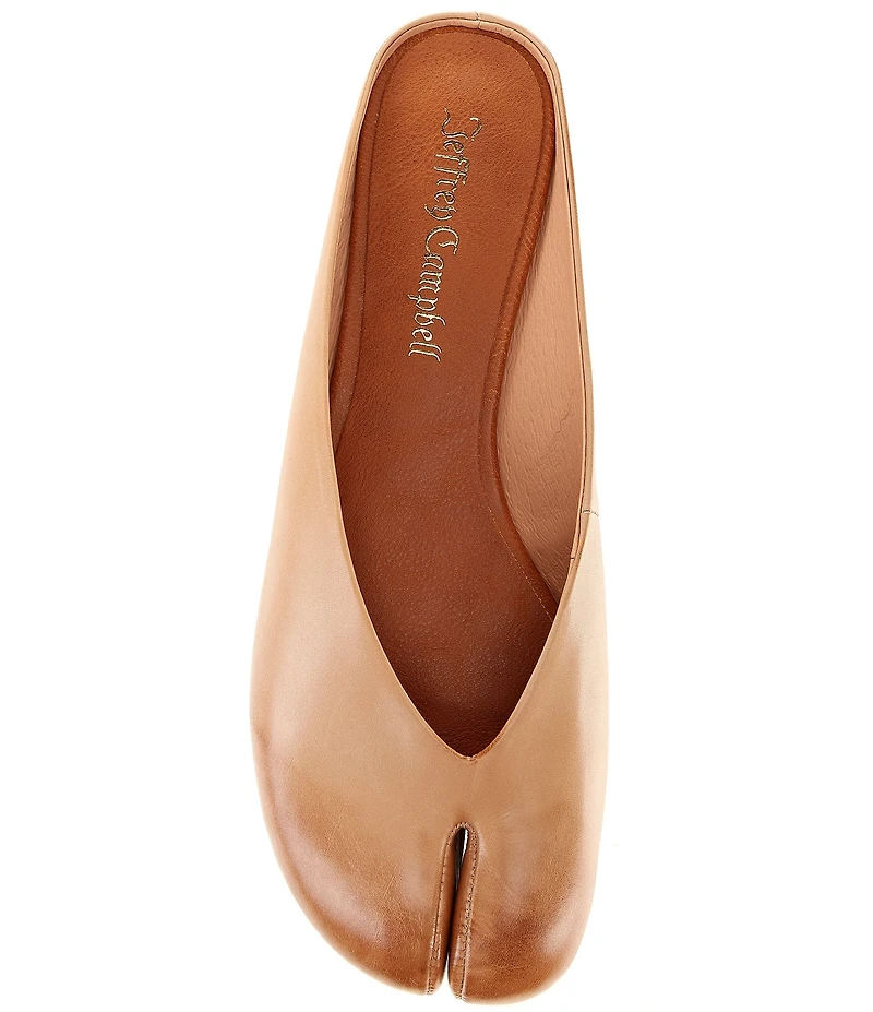Jeffrey Campbell Cabalina Ruboff Leather Split Toe Mules