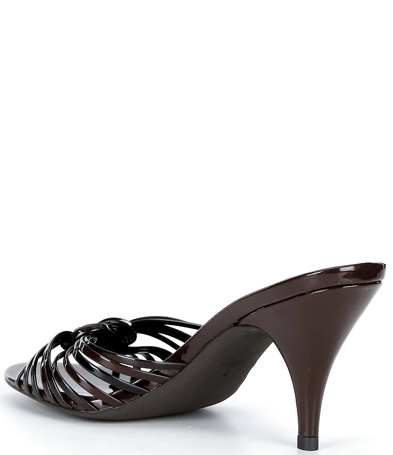Jeffrey Campbell Constella Patent Woven Knot Dress Slide Sandals