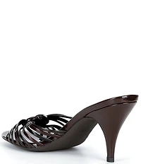 Jeffrey Campbell Constella Patent Woven Knot Dress Slide Sandals