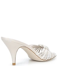Jeffrey Campbell Constella Patent Woven Knot Dress Slide Sandals
