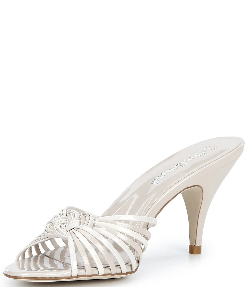 Jeffrey Campbell Constella Patent Woven Knot Dress Slide Sandals
