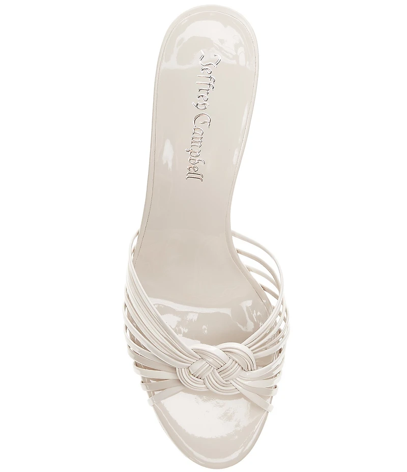 Jeffrey Campbell Constella Patent Woven Knot Dress Slide Sandals