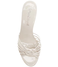Jeffrey Campbell Constella Patent Woven Knot Dress Slide Sandals