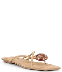 Jeffrey Campbell Cosmos Suede Stone Thong Flat Sandals