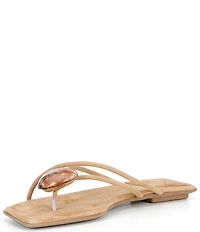 Jeffrey Campbell Cosmos Suede Stone Thong Flat Sandals