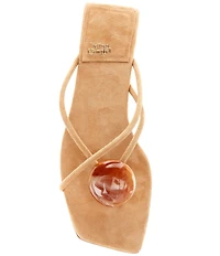 Jeffrey Campbell Cosmos Suede Stone Thong Flat Sandals