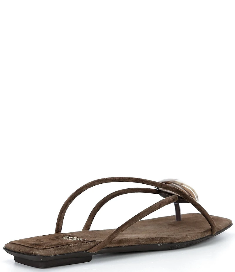 Jeffrey Campbell Cosmos Suede Stone Thong Flat Sandals